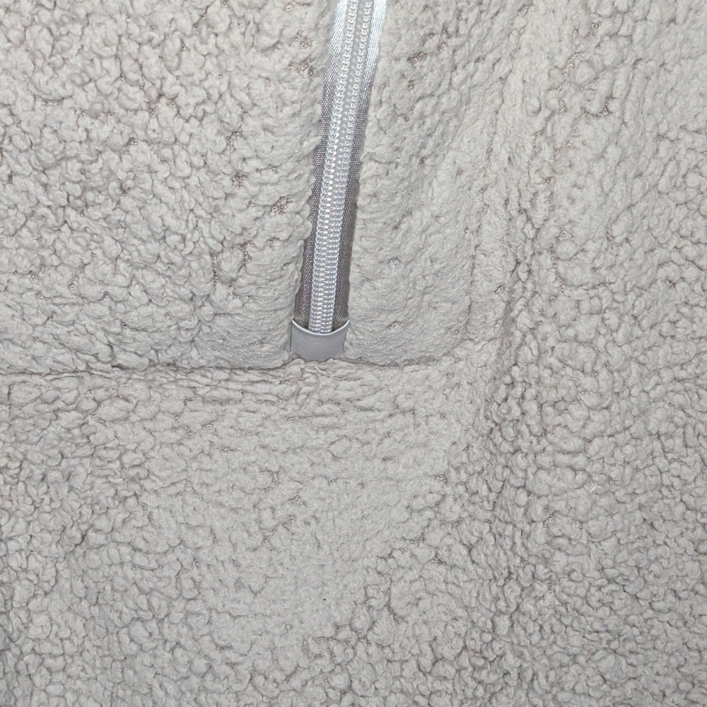 Athleta Tugga Beige Sherpa Fleece Quarter Zip Pullover Funnel Neck Small - Picture 14 of 15